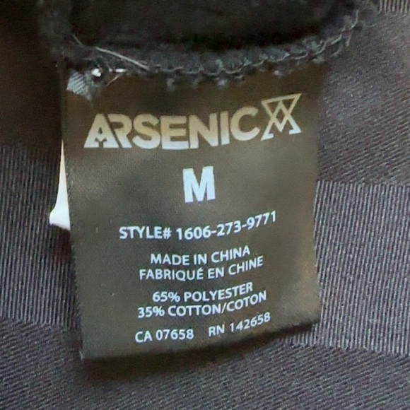 Arsenic hooded sweater black size medium Halloween coffin logo pouch drawstring - Picture 8 of 8